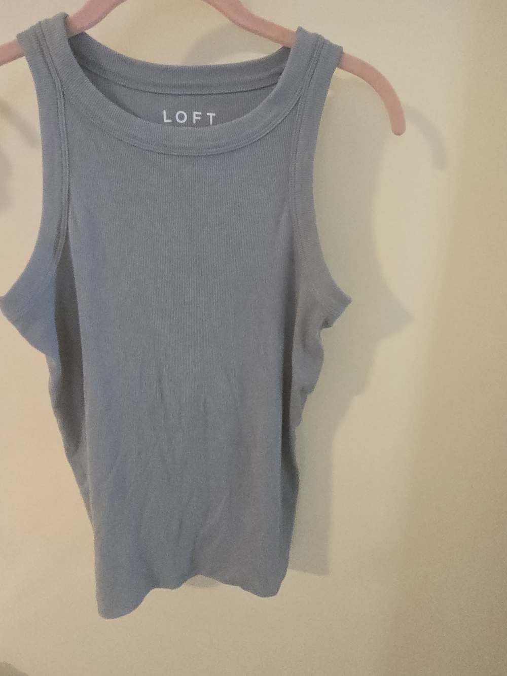 LOFT Ribbed Sleeveless Tank Top - Pale Blue